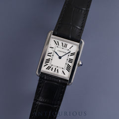 Cartier LM Tank Solo LM Quartz Cal.690 W108355 / 2715 SS Leather Genuine Buckle (SS) Silver Dial