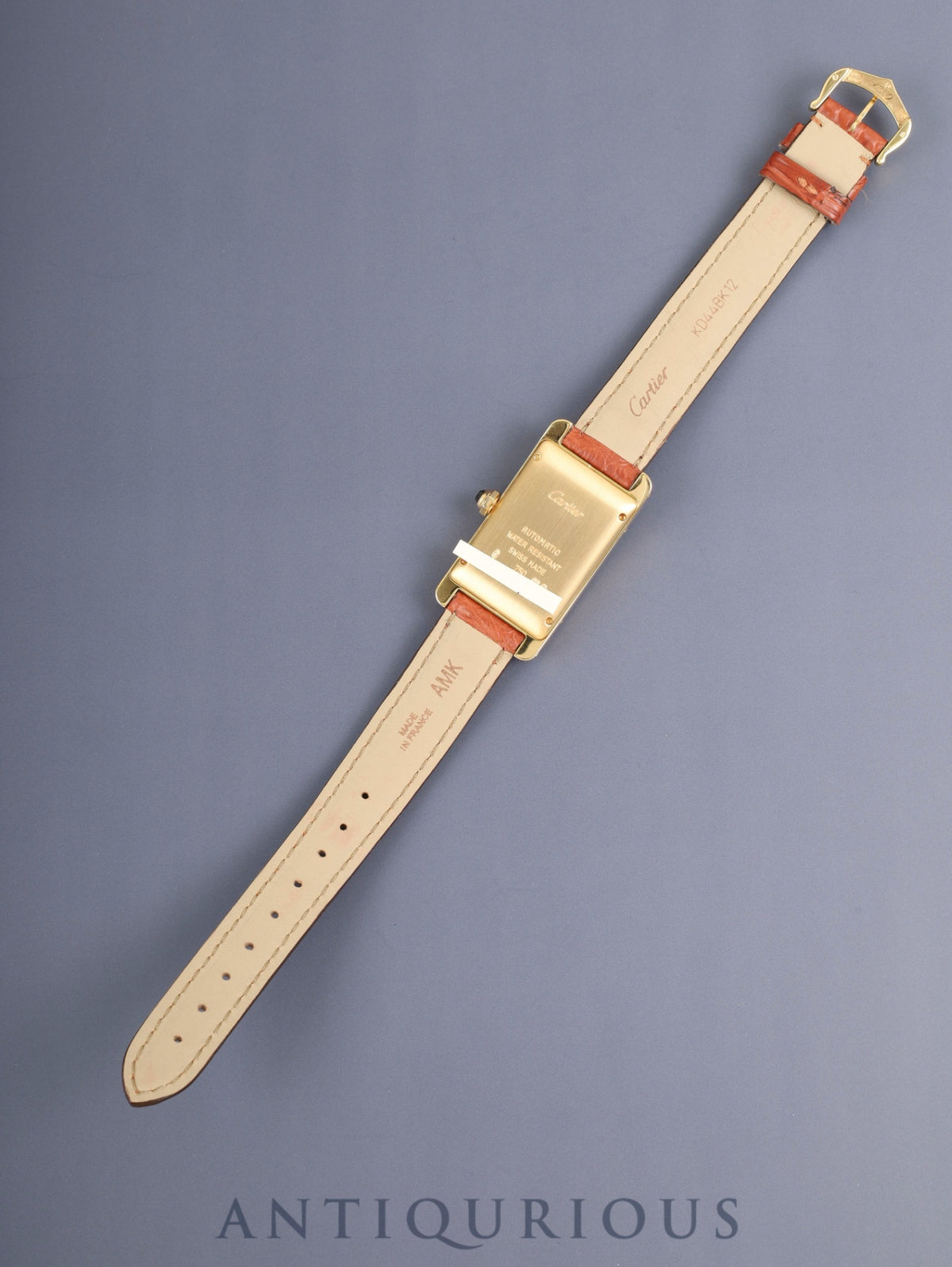 カルティエ タンクアメリカン MM W2603556 / 2483 自動巻き Cal.077 750YG 純正革ベルト 純正ピンバックル（750YG）ホワイトローマン文字盤（SWISS MADE表記） 冊子 純正レザーベルト付き オーバーホール済み