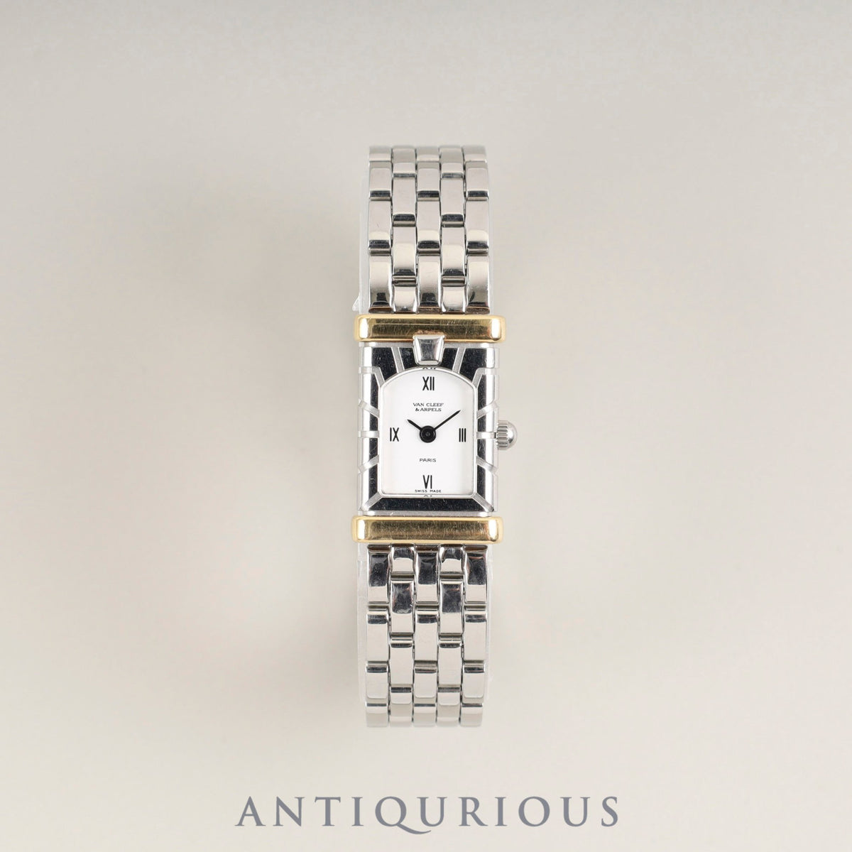 Van Cleef &amp; Arpels Facade 431963T5 Quartz Stainless Steel White Dial Overhauled