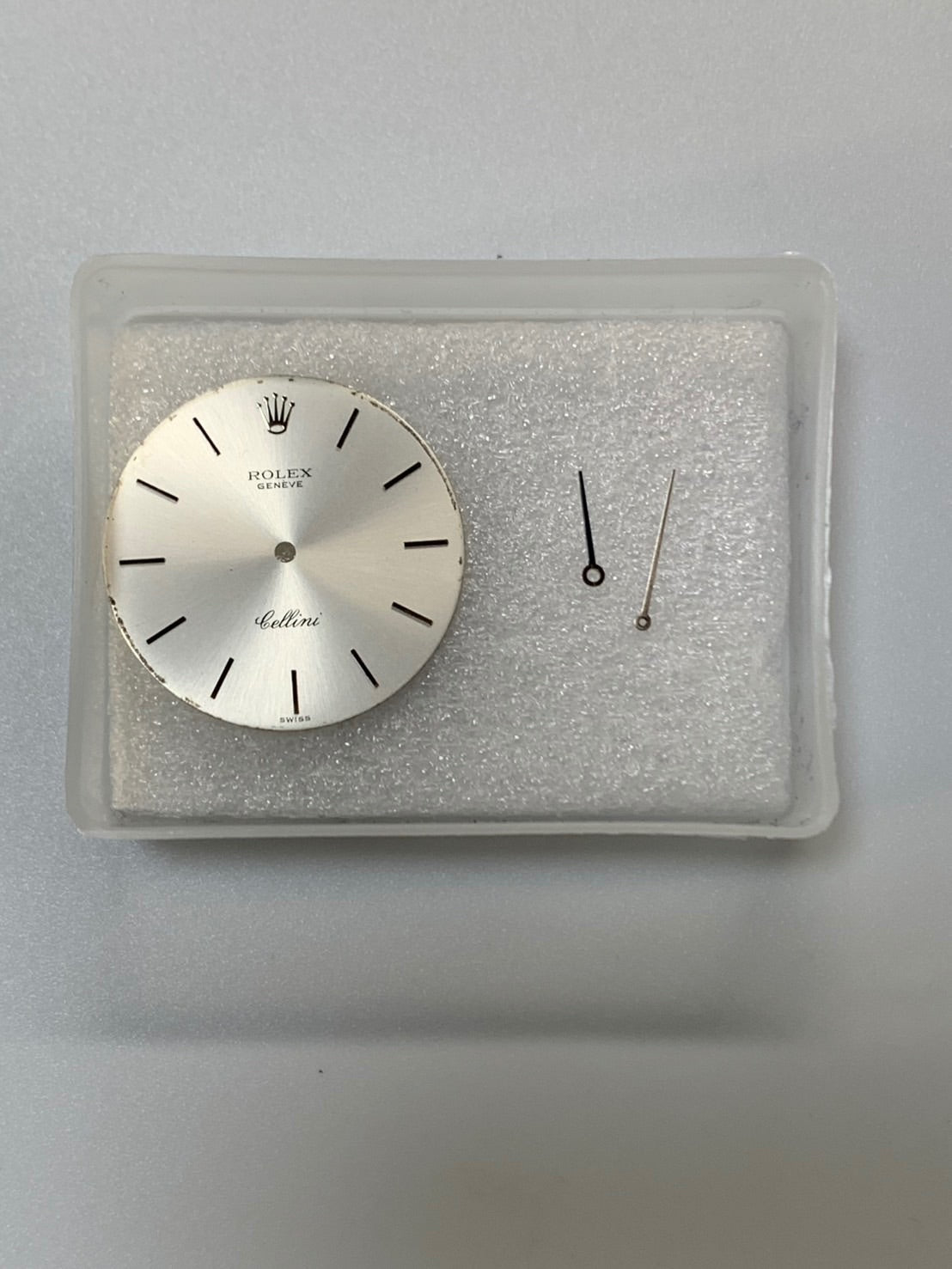 ロレックス チェリーニ 3833 手巻き Cal.1600 750WG 革 純正ピンバックル（SS）シルバー文字盤（SWISS表記） 34番（1971年）オーバーホール済み