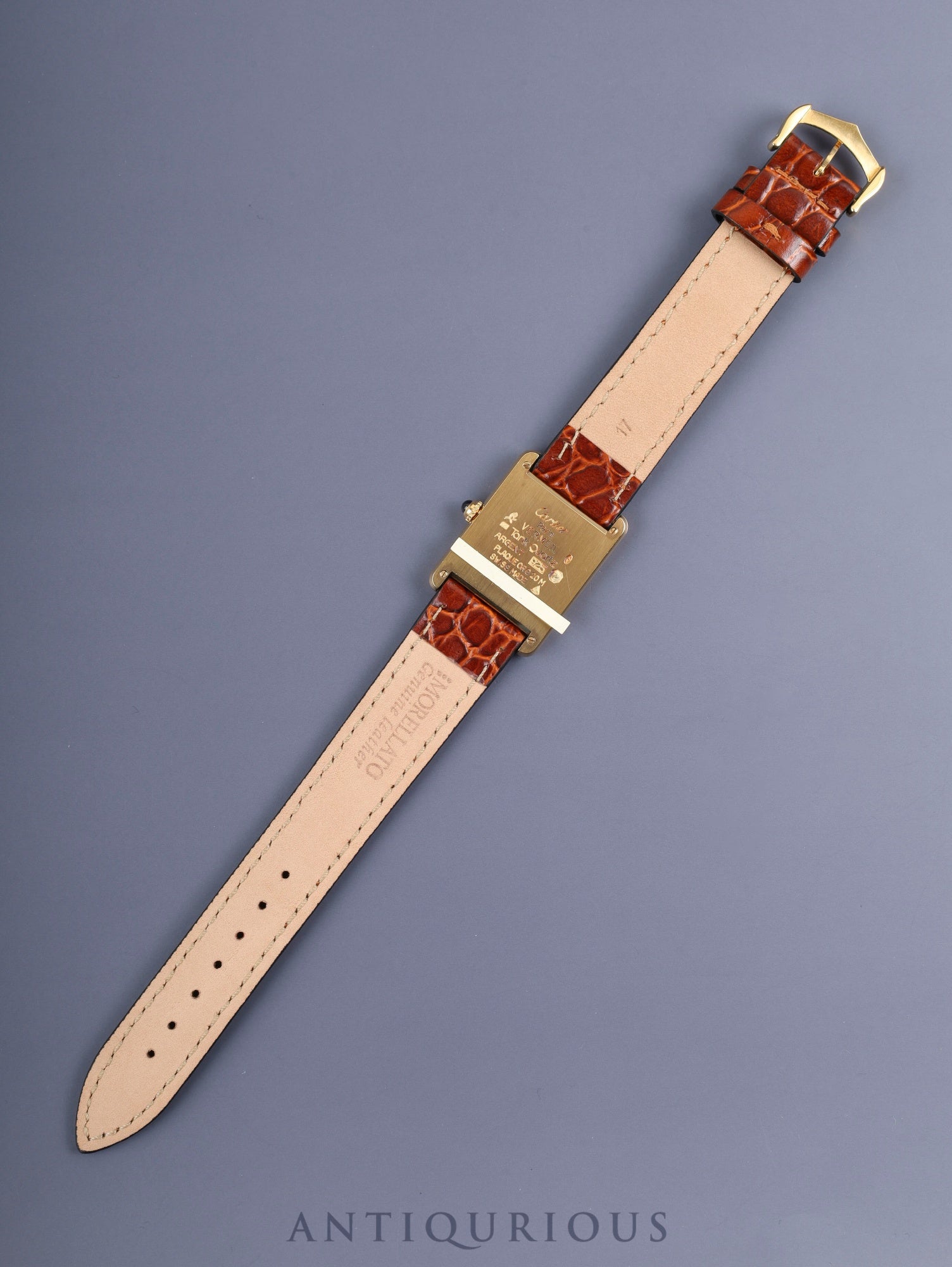 カルティエ マストタンク LM W1002753 / 590005 クォーツ Cal.90 SV925 革 純正尾錠（GP） アイボリーローマン文字盤 箱 オーバーホール