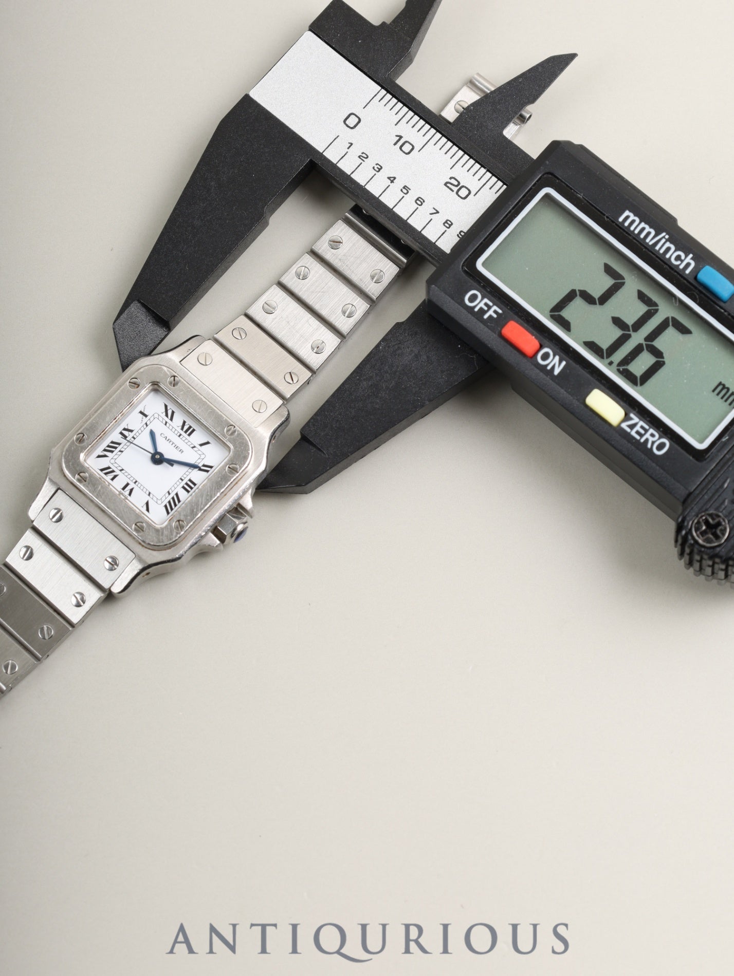 カルティエ サントス カレ SM 0901 自動巻き Cal.ETA2670 SS SS ホワイトローマン文字盤（SWISS表記）箱 冊子 保証書（1980年 / 個人名記載）オーバーホール済み