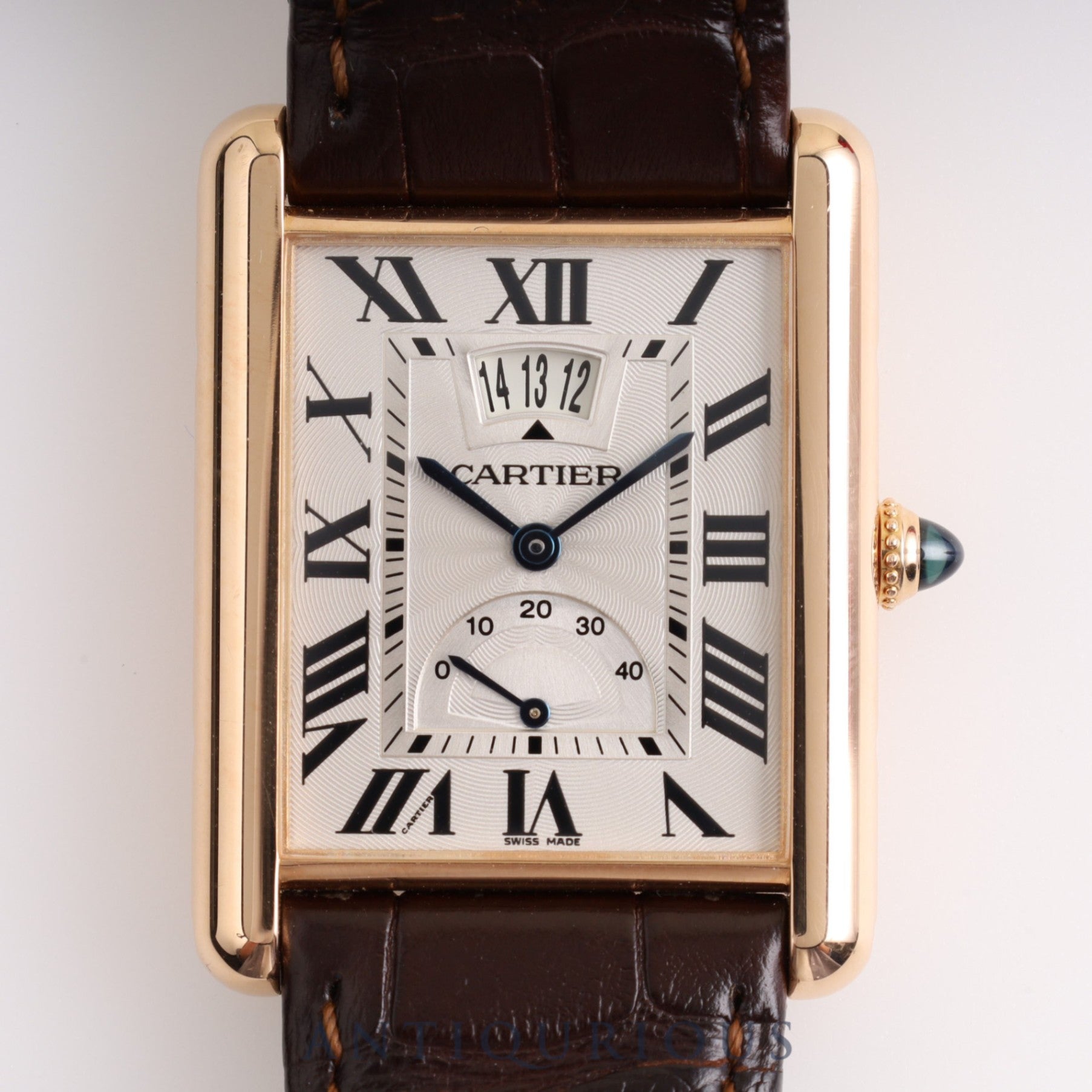 CARTIER カルティエ TANK LOUIS CARTIER XL タンクルイカルティエ XL W1560003 手巻き Cal.9753MC PG 純正バックル シルバーギョーシェ文字盤 箱 保証書