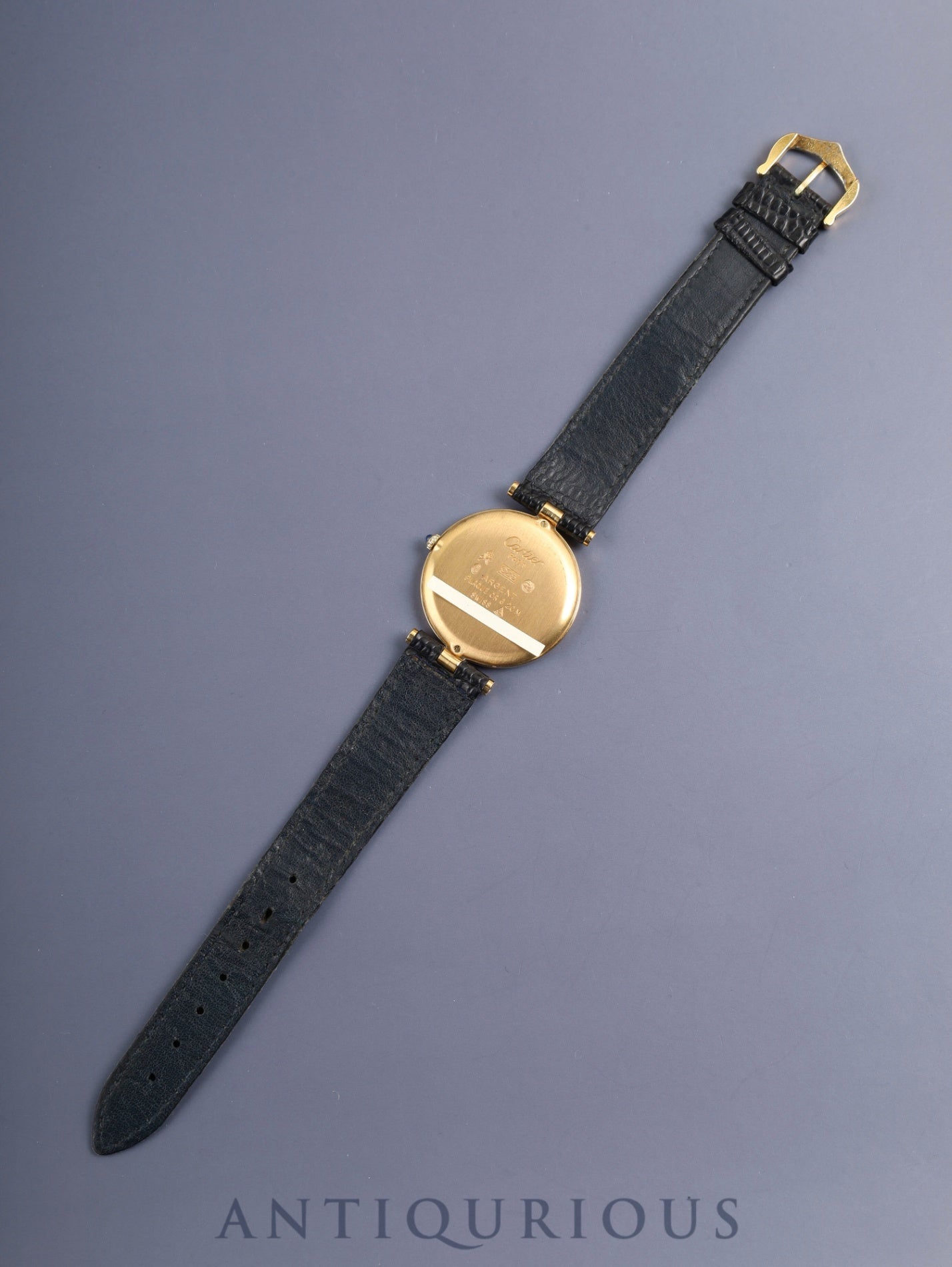 Cartier Must Vendome VLC LM 17 Quartz Cal.81 SV925 Leather Original Pin Buckle (GP) Lapis Lazuli Dial (SWISS) Overhauled