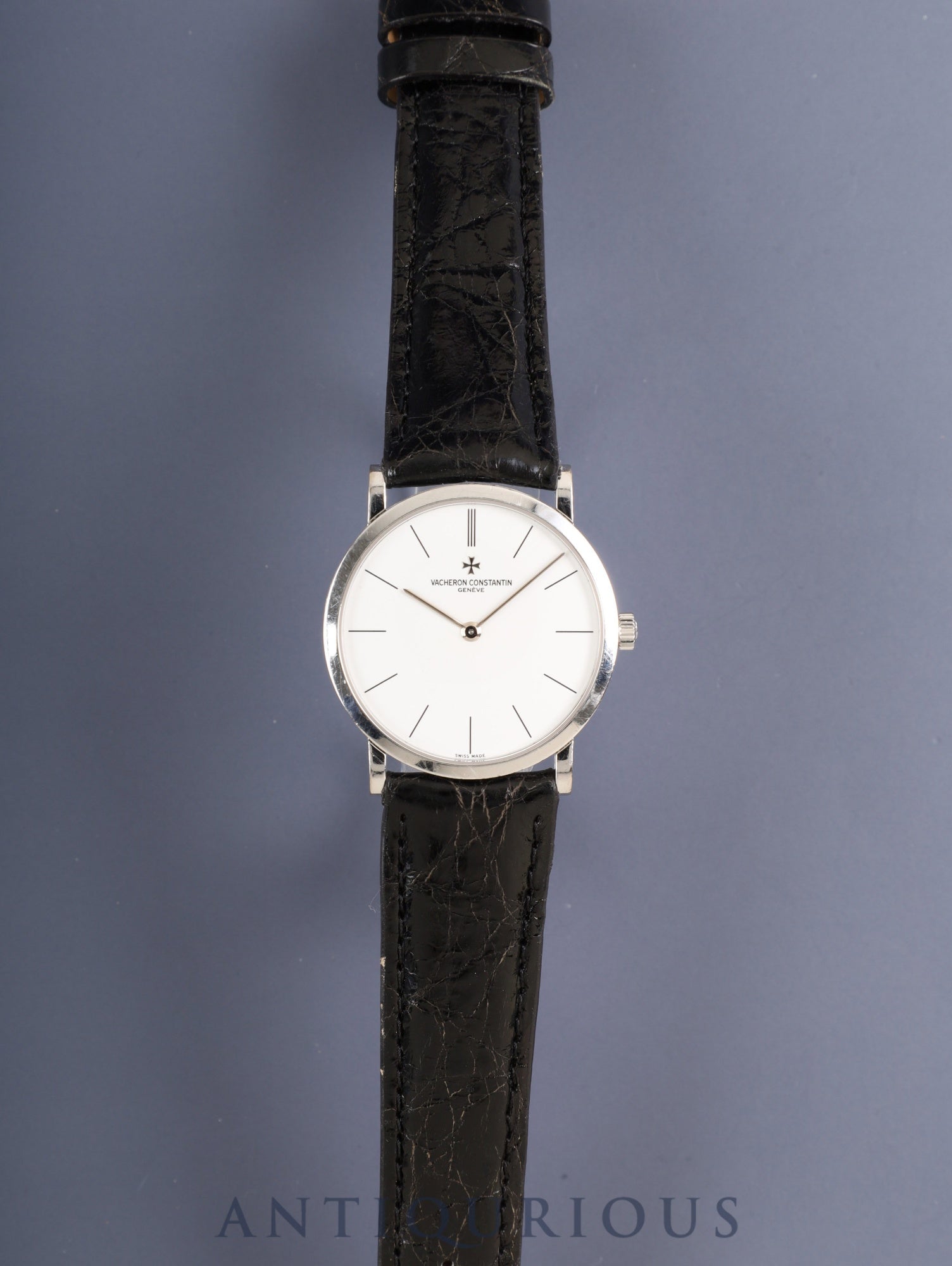 ヴァシュロン・コンスタンタン パトリモニー 33093/000G-0936 手巻き Cal.1003/2 750WG 革 純正ピンバックル（750WG）ホワイト文字盤 箱 ケース 冊子 タグ 保証書（2002年）修理完了紙（無記載）JEAN ROUSSEAU製革ベルト オーバーホール済み