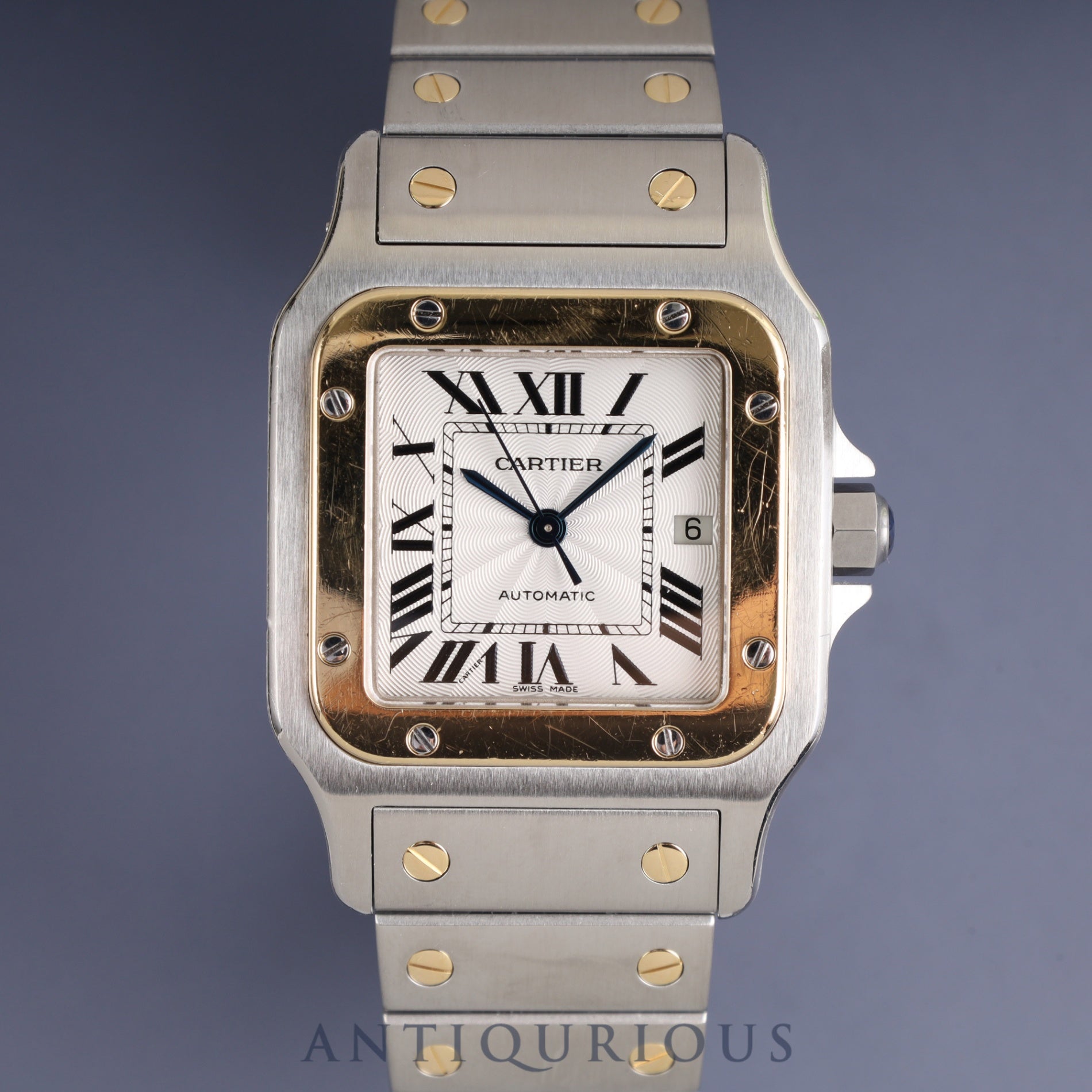 Cartier Santos Galbee LM W20058C4 / 2319 Automatic SS/YG SS/YG Silver guilloche dial Complete service (full maintenance) completed at Cartier boutique