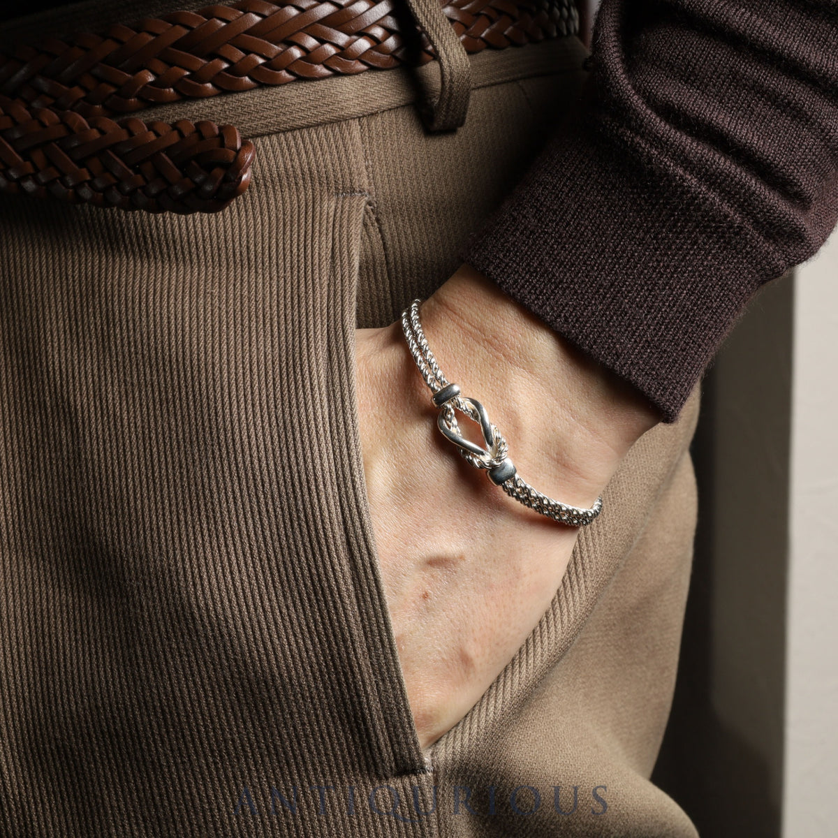 Tiffany Bracelet Center Knot Double Rope SV925