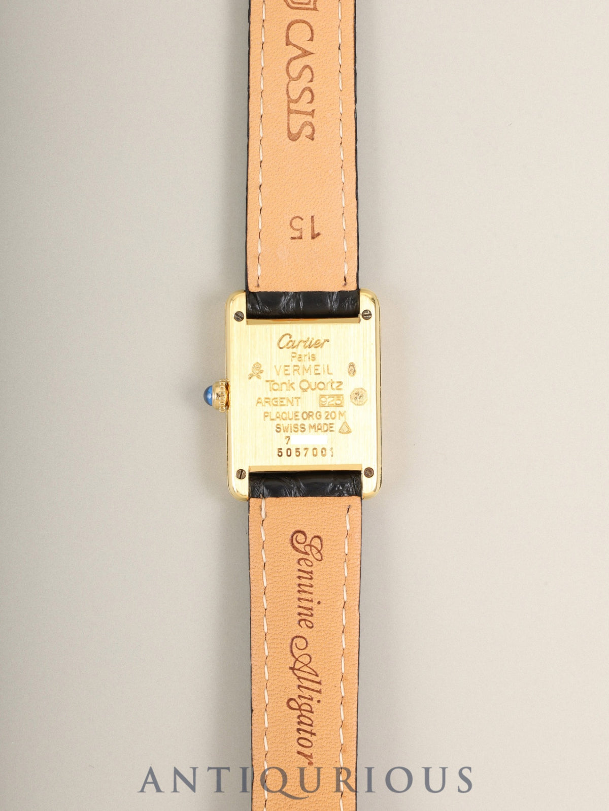 カルティエ マストタンク SM W1002954/5057001 クォーツ Cal.057 SV925 革 純正Dバックル（GP）アラビア文字盤（SWISS表記）オーバーホール済み 新品仕上げ済み