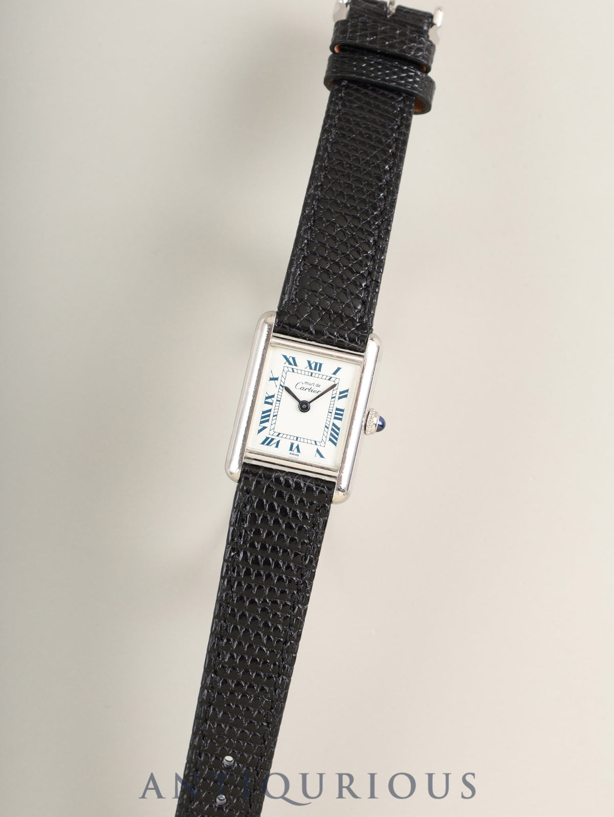 カルティエ マストタンク SM W1001543 / 6057002 クォーツ Cal.057 SV925 革 純正ピンバックル（SS）ホワイトローマン文字盤 （SWISS表記）オーバーホール済み