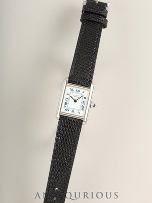 Cartier Must Tank SM W1001543 / 6057002 Quartz Cal.057 SV925 Leather Original Pin Buckle (SS) White Roman Dial (SWISS marking) Overhauled