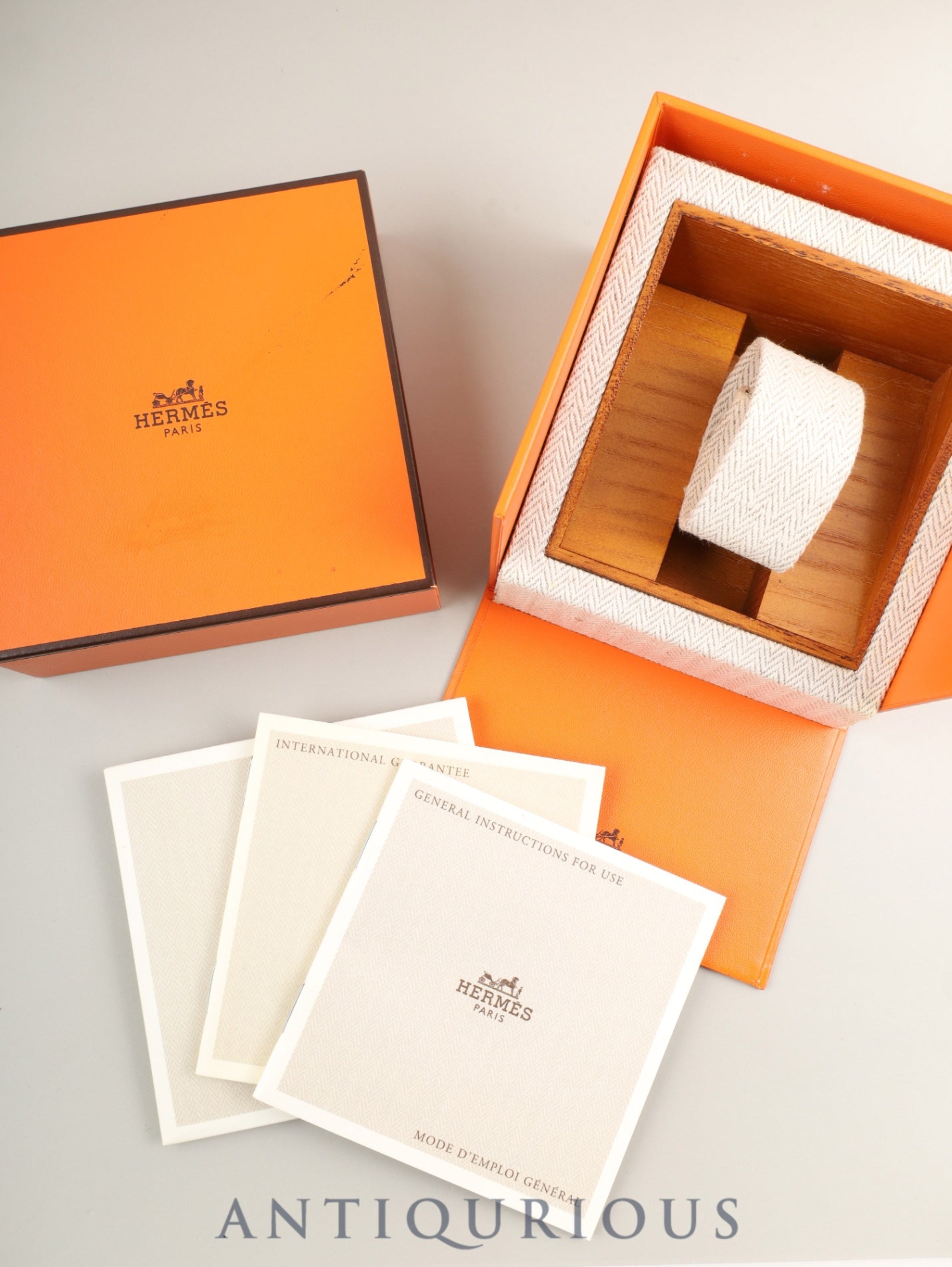 HERMES Clipper CL4.220 Quartz SS/GP SS/GP Ivory Dial Box, Booklet, Warranty (1999) Overhauled