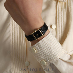 Cartier Must Tank SM Manual winding Cal.78-1 SV925 Leather Genuine buckle (GP) Black onyx dial 1976-early 1980s Overhauled