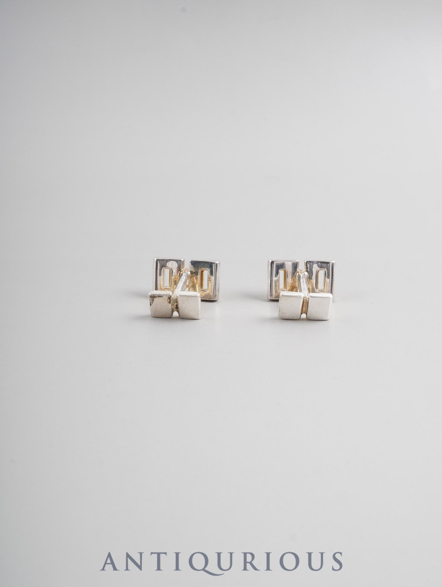 Hermès Cufflinks Parallel H Motif Sterling Silver (SV925) Box Case