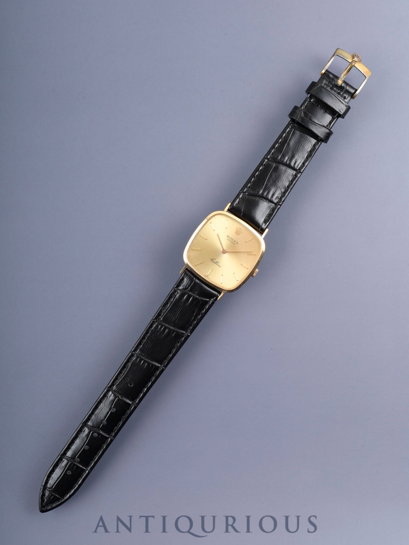 ロレックス チェリーニ 4114 手巻き Cal.1601 750YG 革 純正尾錠（GP）シャンパン文字盤 42番台（1975年）オーバーホール済み