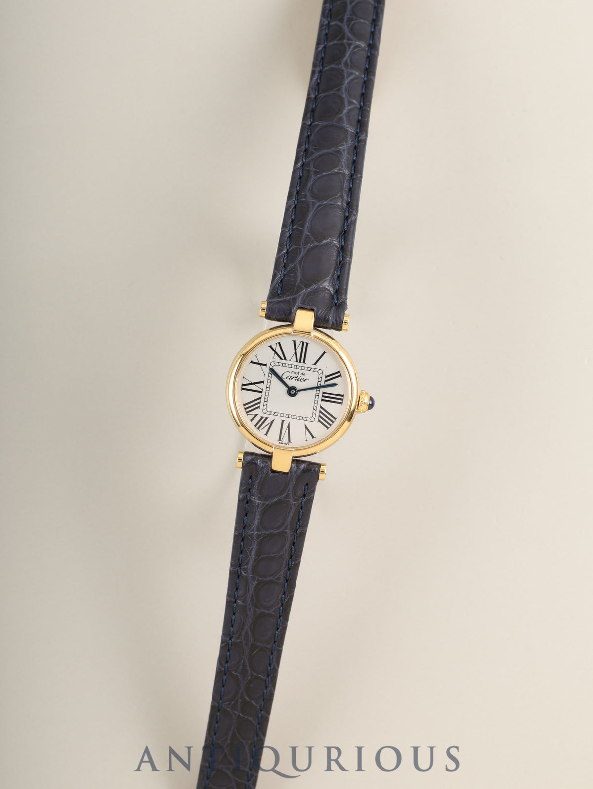 Cartier Must Vendome VLC SM 590004 Quartz Cal.90 SV925 Leather Genuine D-Buckle (GP) Opaline Dial (SWISS marking) Overhauled
