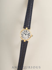 Cartier Must Vendome VLC SM 590004 Quartz Cal.90 SV925 Leather Genuine D-Buckle (GP) Opaline Dial (SWISS marking) Overhauled