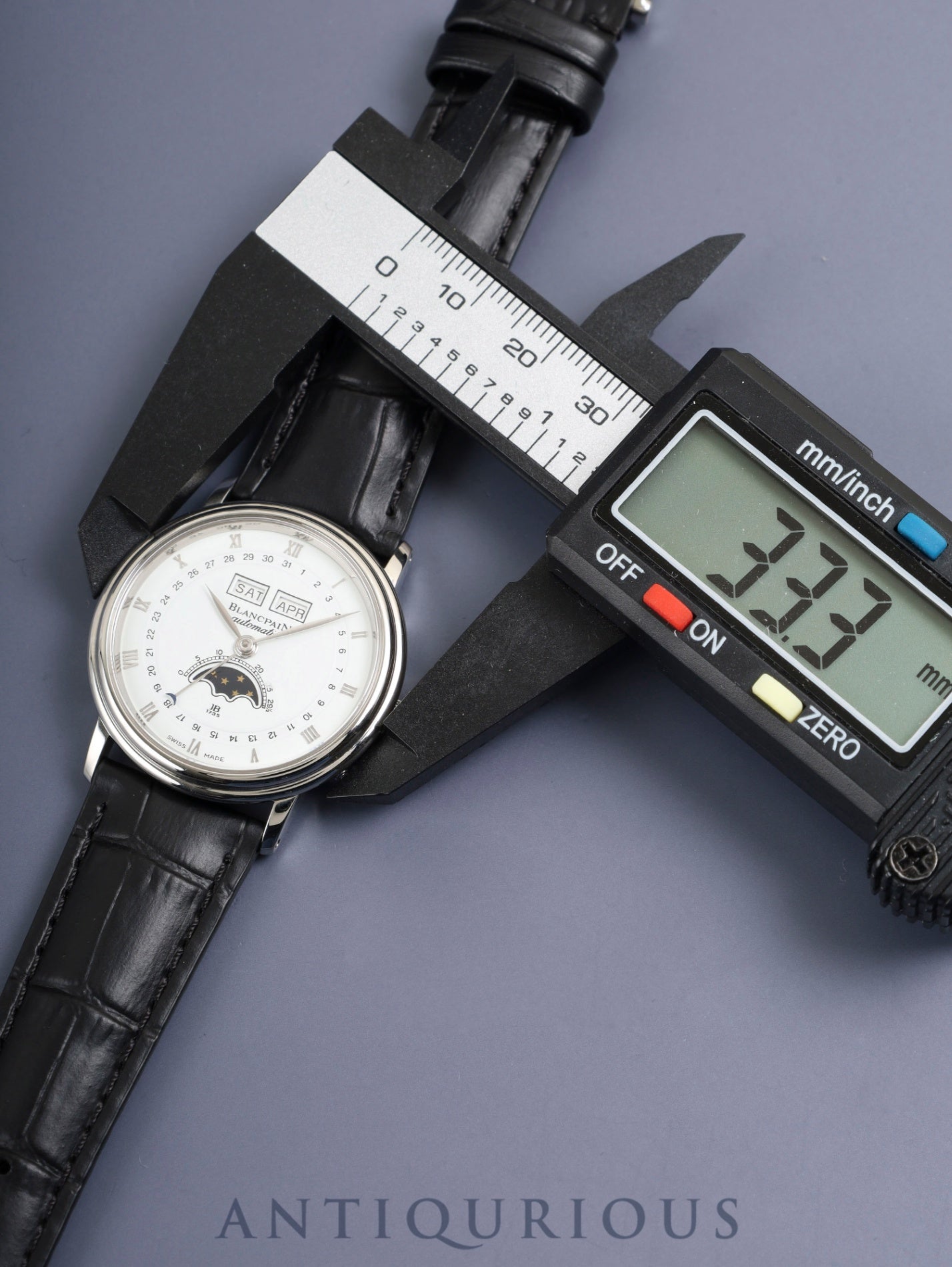 ブランパン ヴィルレ トリプルカレンダー ムーンフェイズ 6595-1127-58 自動巻き Cal.953 SS 革 純正ピンバックル（SS）ホワイトローマン文字盤 純正レザーベルト オーバーホール済み