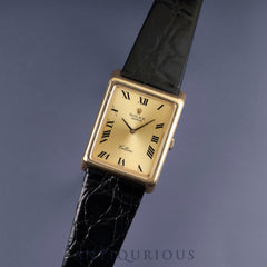 Rolex Cellini 4105 Manual winding Cal.1600 750YG Leather Genuine buckle (GP) Gold dial No. 43 (1975) Overhauled