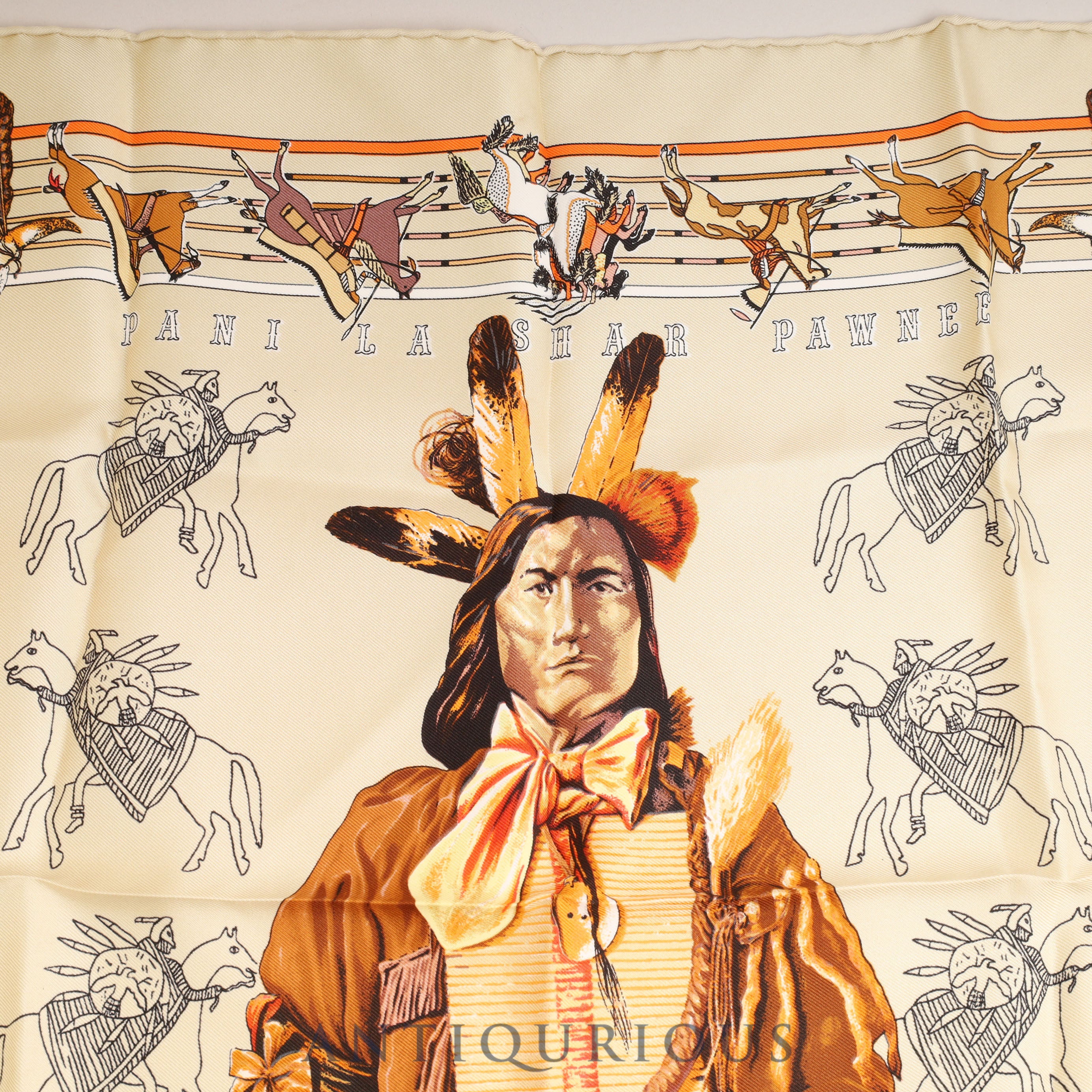 Hermes scarf Carre 45 PANI LA SHAR PAWNEE