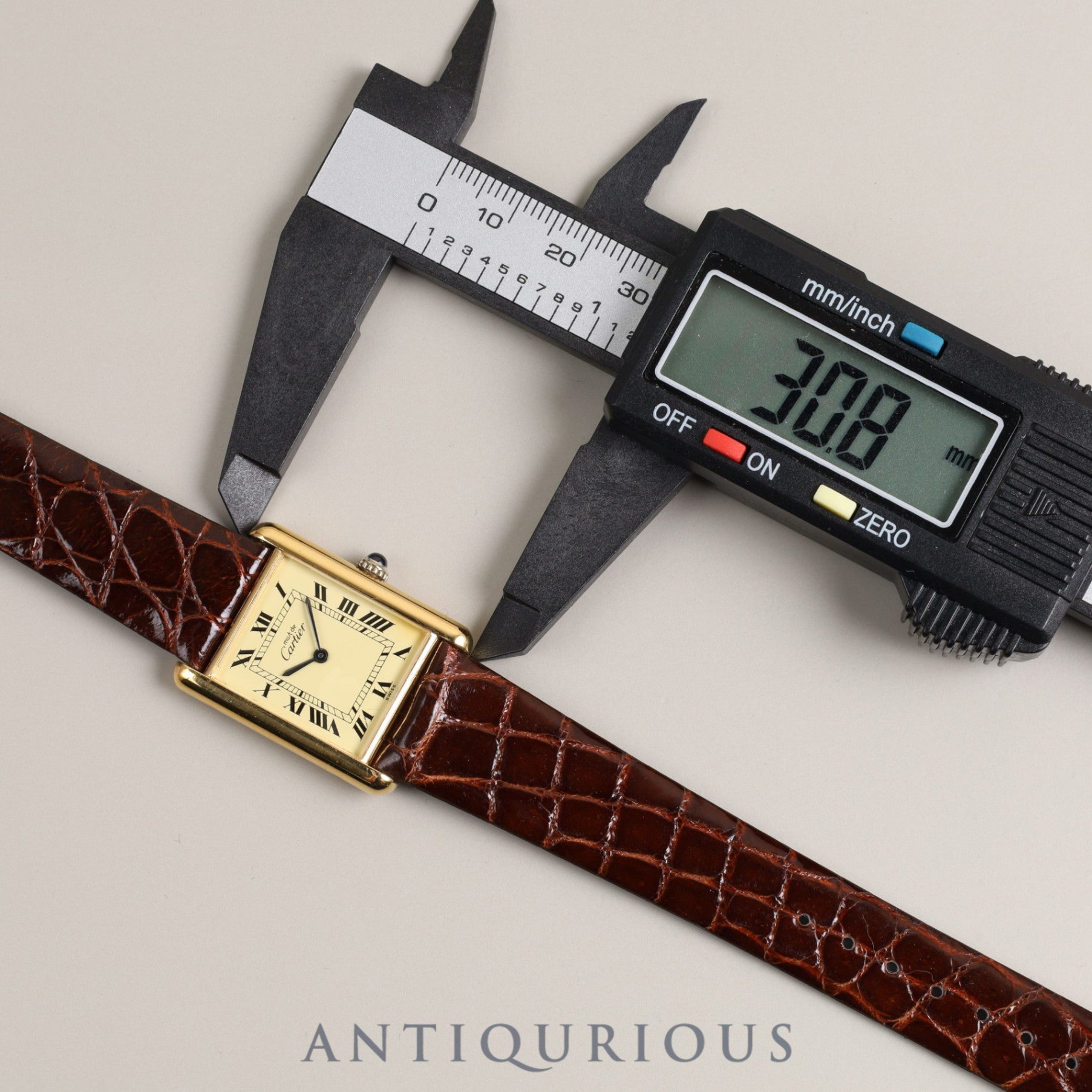 CARTIER Must Tank LM Manual winding Cal.78-1 SV925 Leather Genuine buckle (GP) Ivory dial Overhauled