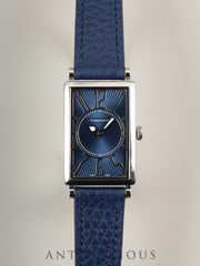 Tiffany Gallery Z3001.10.10A61A50A Quartz Caliber ETA976.001 Stainless Steel Leather Strap with Genuine Stainless Steel Buckle, Blue Arabic Dial, Overhauled