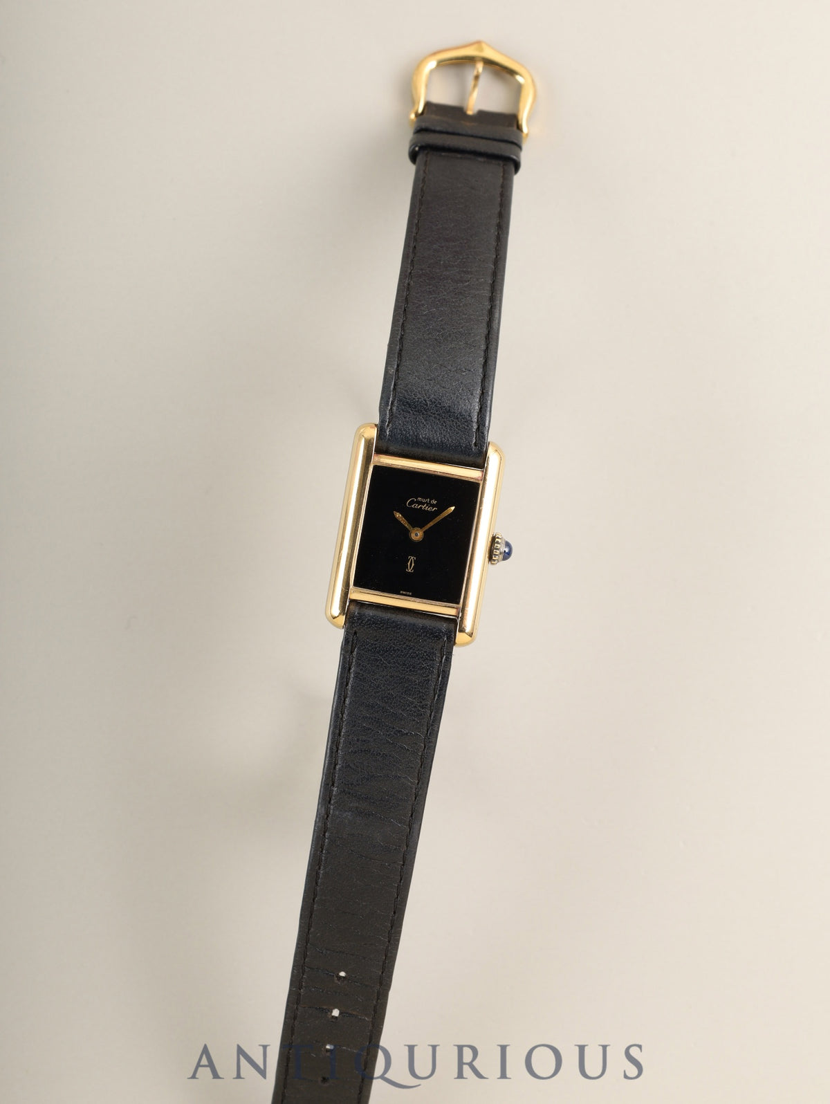 Cartier Must Tank SM Manual winding Cal.78-1 SV925 Original leather strap Original pin buckle (GP) Onyx dial (SWISS表記) Warranty (1982) Overhauled