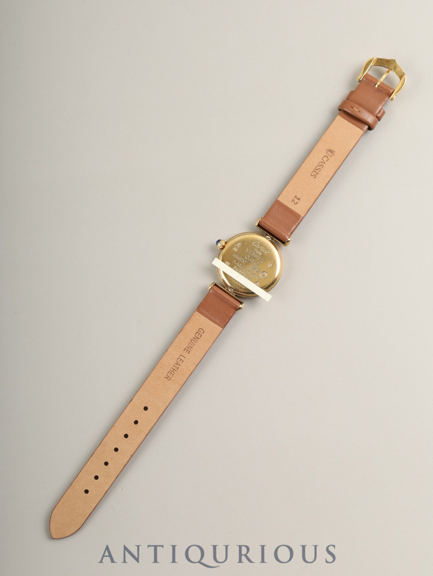 カルティエ マストコリゼ W1000653 / 590002 クォーツ Cal.90.06 SV925 革 純正ピンバックル（GP）アイボリーローマン文字盤 箱 冊子 保証書（無記載）オーバーホール済み