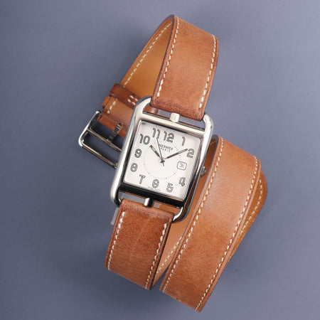 エルメス ケープコッド CC2.710 クォーツ Cal.ETA266.111 SS 純正革ベルト（□J刻印：2006年） 純正尾錠（SS） シルバー文字盤 オーバーホール済み