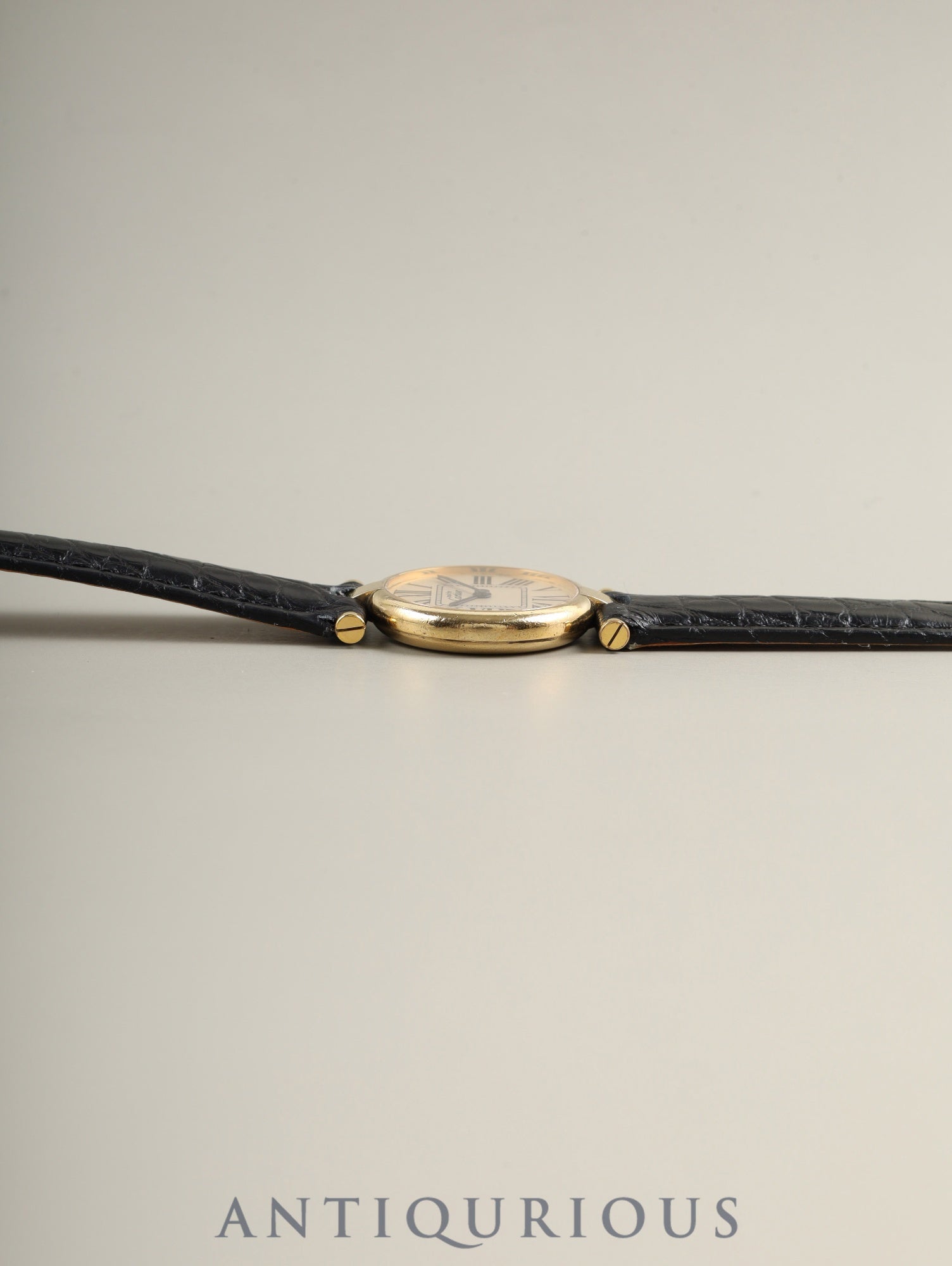 Cartier Must Vendome VLC SM W1005354 / 590004 Quartz Cal.690 SV925 Leather Genuine Deployant Buckle (GP) Opaline Dial (SWISS marking) Overhauled