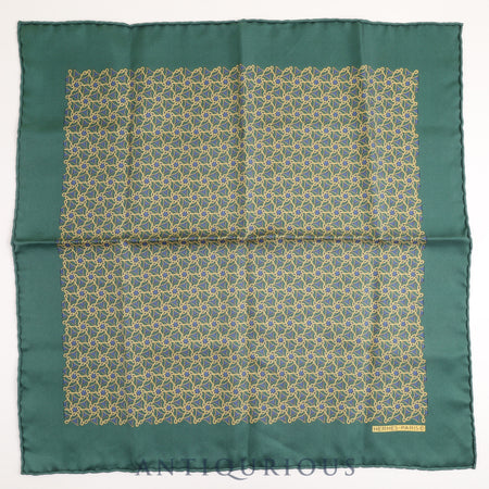 Hermes scarf Carre 45 green geometric pattern SILK 100%