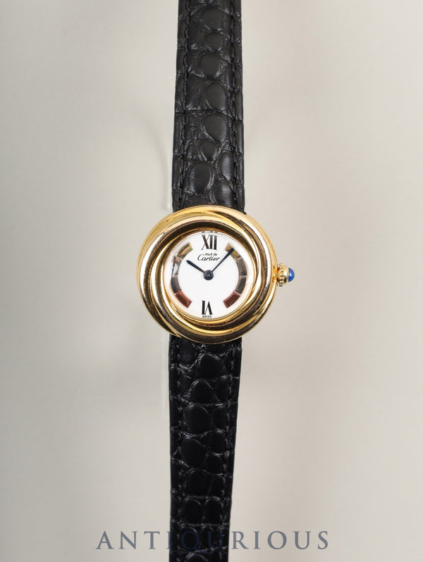 カルティエ マストトリニティ W1010744 / 2735 クォーツ Cal.- SV925 革 純正Dバックル（GP）サイドトリニティ文字盤 オーバーホール済み