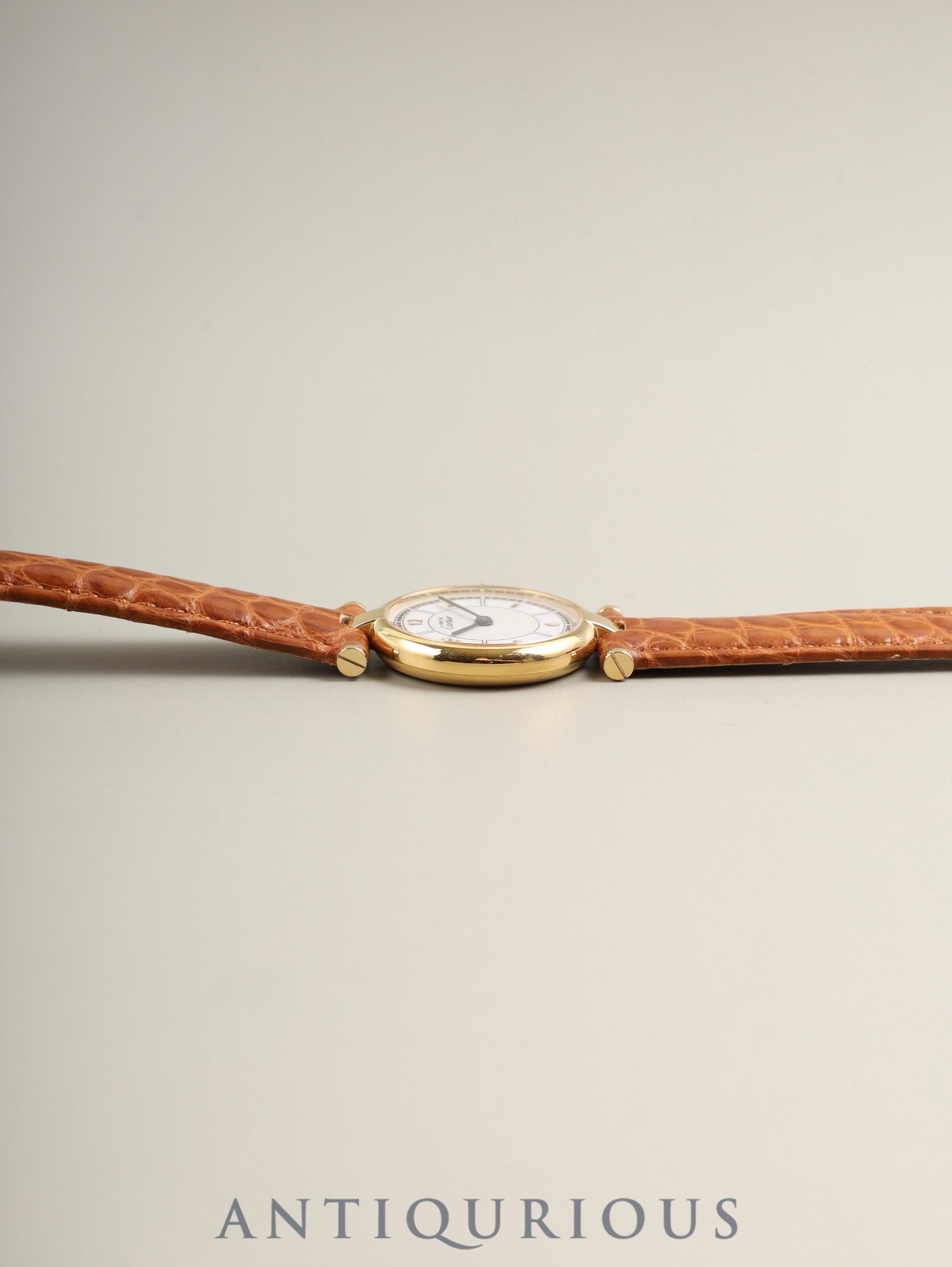 Cartier Must Vendôme VLC SM W1009854 / 1851 Quartz Caliber 90 SV925 Leather Strap with Genuine D-buckle (GP) Arabic Dial, Box, Warranty Card (1997) Overhauled