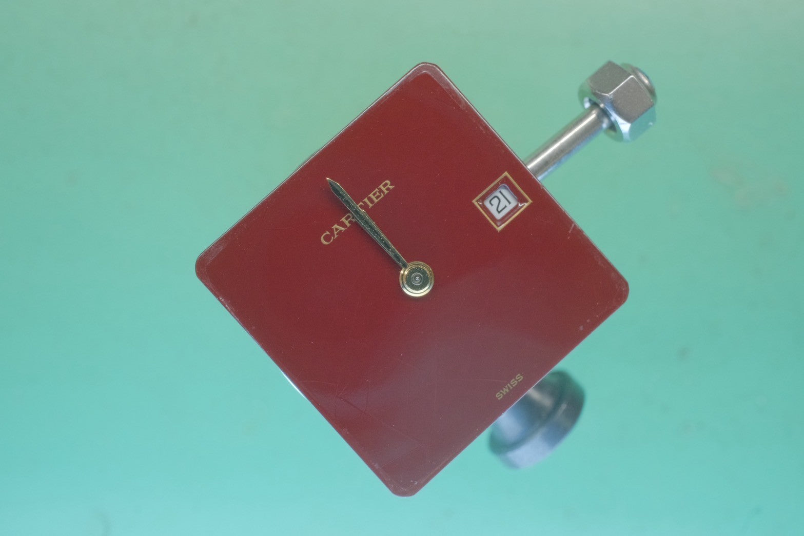 カルティエ サントス ガルベ LM 2961 自動巻き Cal.2671 SS/YG SS/YG ガーネットダイヤル ボルドー文字盤（クラック） オーバーホール済み
