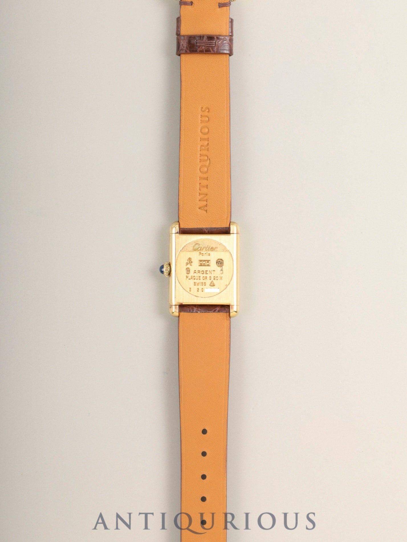 Cartier Must Tank SM Manual Winding Caliber 78-1 SV925 Leather Genuine Buckle (GP) Garnet Dial Bordeaux Dial (SWISS Marking) Box Booklet Genuine Leather Strap Warranty (1982) Overhauled