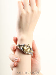 Rolex Datejust Lady 69173 Automatic Caliber 2135 Stainless Steel/Yellow Gold with Gold Dial, No. 91 (1985) Overhauled