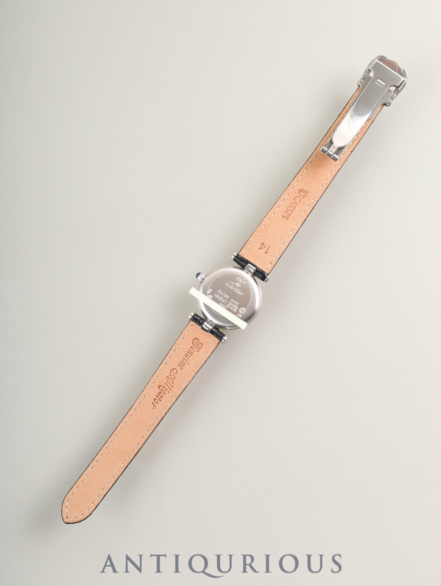 カルティエ マスト ヴァンドーム VLC SM 1850 クォーツ Cal.690 SV925 革 純正Dバックル（SS） オパラン文字盤 オーバーホール済み