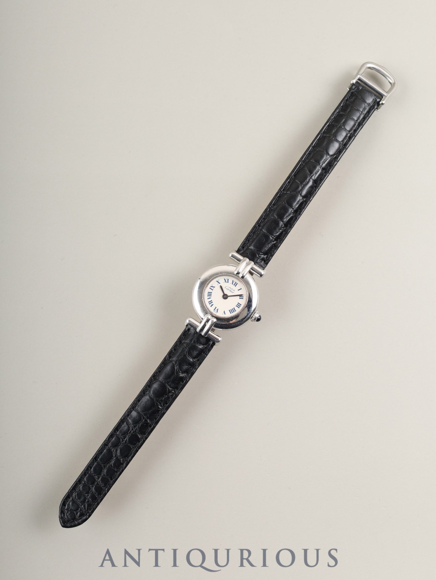 カルティエ マストコリゼ W1001665 / 1903 クォーツ Cal.90 SV925 革 純正Dバックル（SS） ホワイトローマン文字盤 オーバーホール済み リューズ新品仕上げ済み