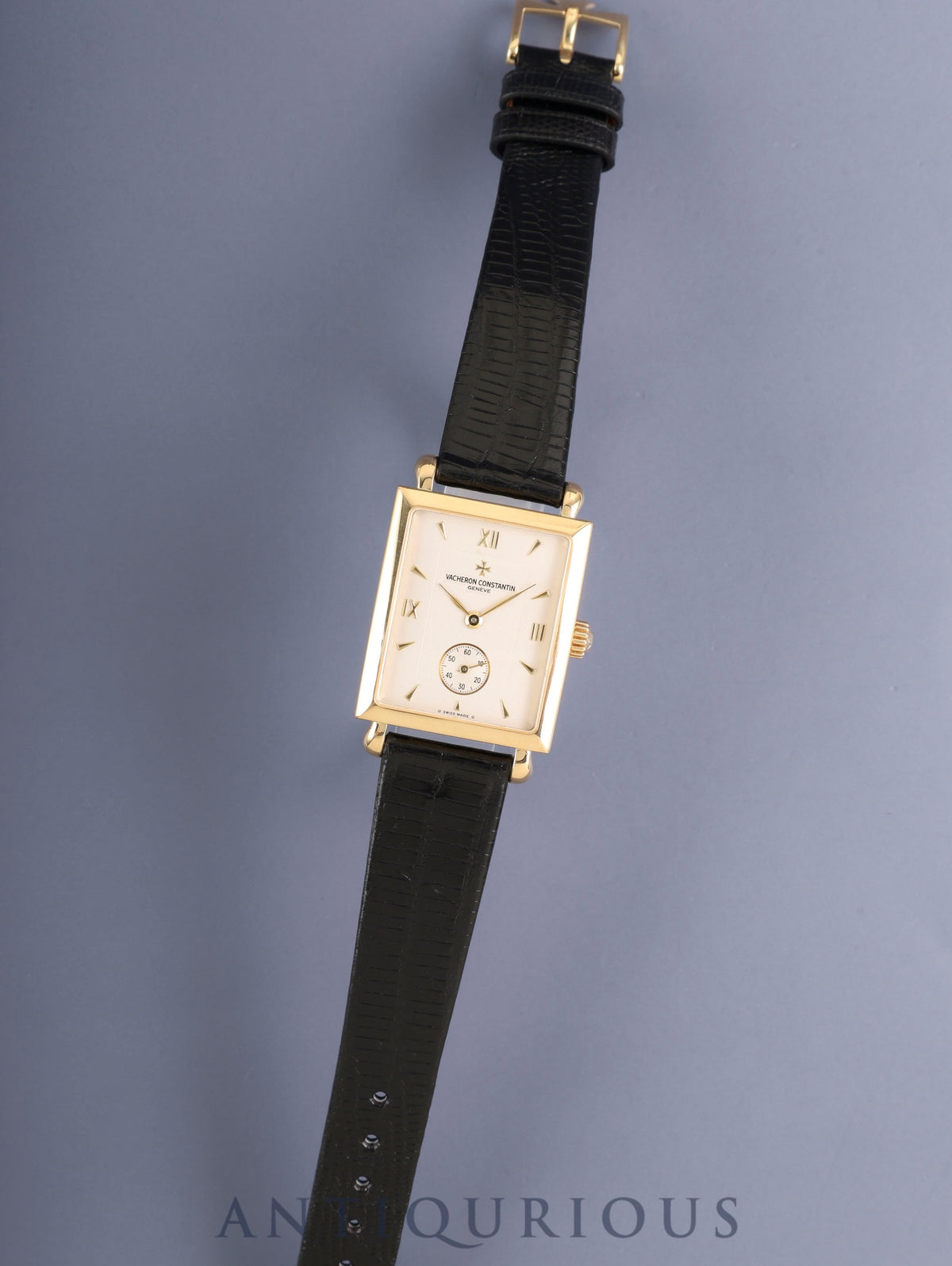 ヴァシュロン・コンスタンタン ヒストリーク キャビノチェ 91001/000J-8389 手巻き Cal.1017 750YG 革 純正ピンバックル（750YG） アイボリー文字盤（SWISSMADE表記 / σダイアル）箱 保証書（年代未記載）ケース 冊子 純正レザーベルト付き オーバーホール済み