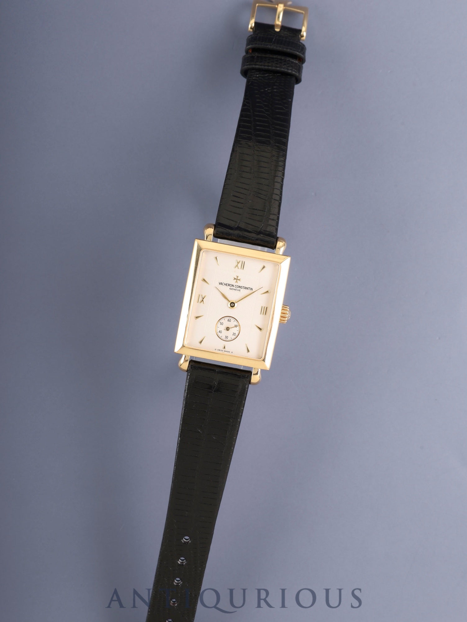 ヴァシュロン・コンスタンタン ヒストリーク キャビノチェ 91001/000J-8389 手巻き Cal.1017 750YG 革 純正ピンバックル（750YG） アイボリー文字盤（SWISSMADE表記 / σダイアル）箱 保証書（年代未記載）ケース 冊子 純正レザーベルト付き オーバーホール済み