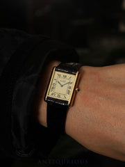 Cartier Must Tank LM 681006 Quartz Caliber 81 SV925 Leather Strap with Genuine GP Buckle, Ivory Roman Dial, Overhauled