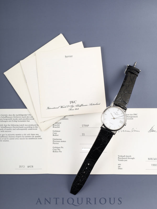 IWC ポートフィノ 3513 自動巻き Cal.37521 SS 純正革ベルト 純正尾錠（SS）ホワイト文字盤 冊子 保証書（1990年） オーバーホール済み アイダブリュシー