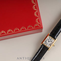 カルティエ マストタンク SM 5057001 クォーツ Cal.057 SV925 革 純正Dバックル（GP） オパラン文字盤 箱 オーバーホール済み