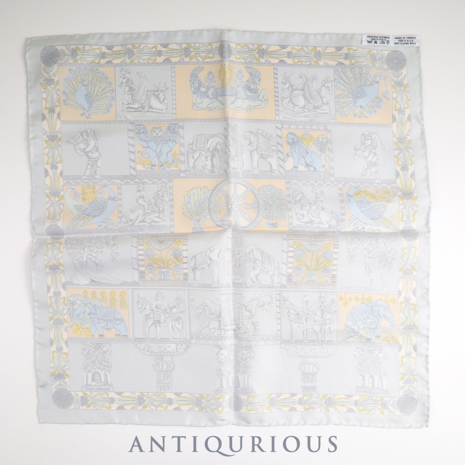 Hermes scarf Carre 45 TORANA Tower Gate box card (2002) SILK 100%