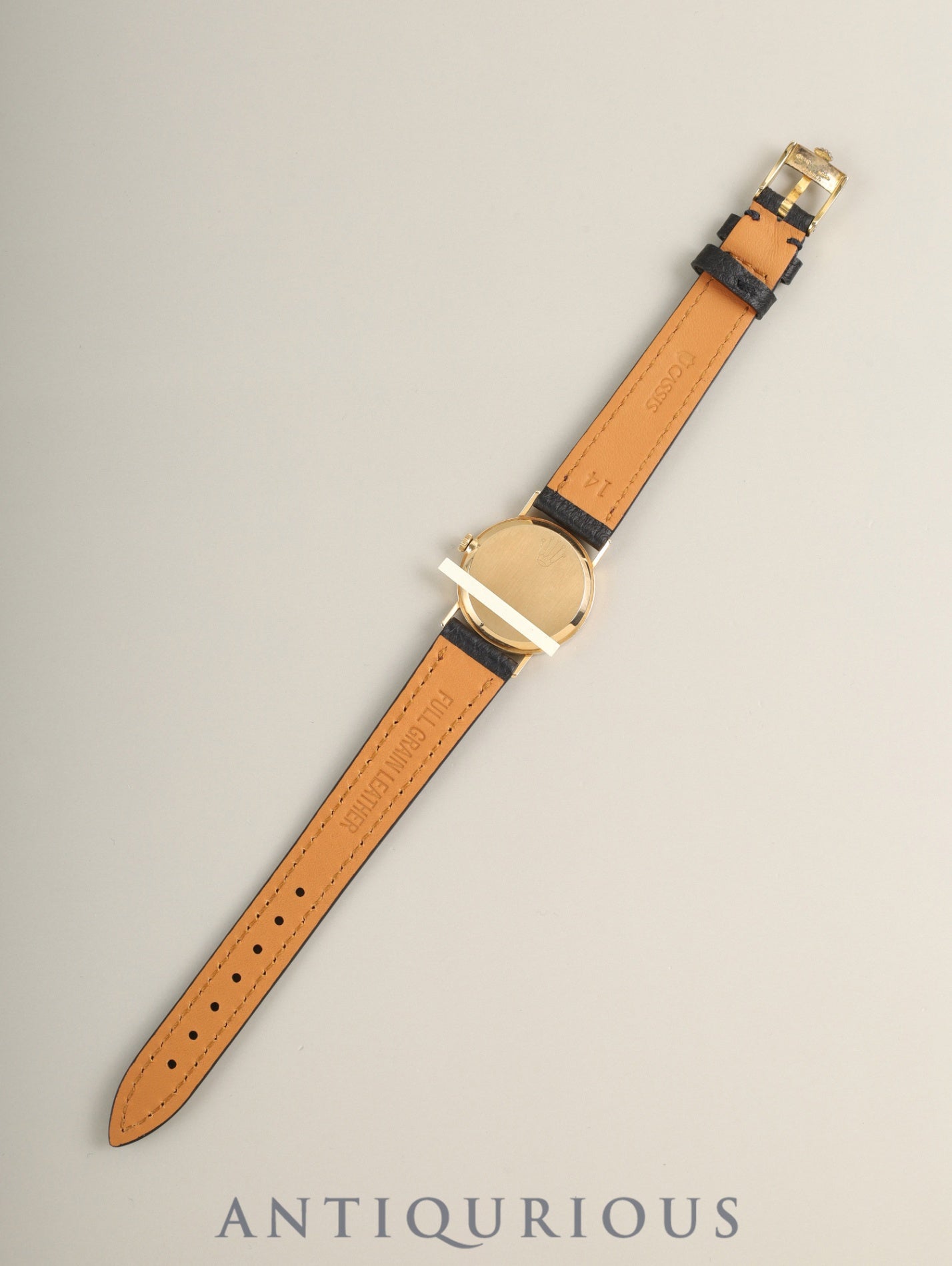 ロレックス チェリーニ 3810 手巻き Cal.1600 750YG 革 純正ピンバックル（GP）ホワイトローマン 26番（1968年）純正レザーベルト付き オーバーホール済み