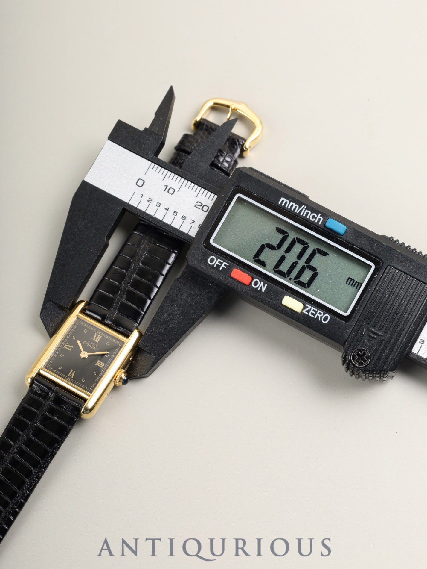 Cartier Must Tank SM 557051 Quartz Cal.057 SV925 Leather Genuine Pin Buckle (GP) Black Roman Dial (SWISS marking) Overhauled Polished
