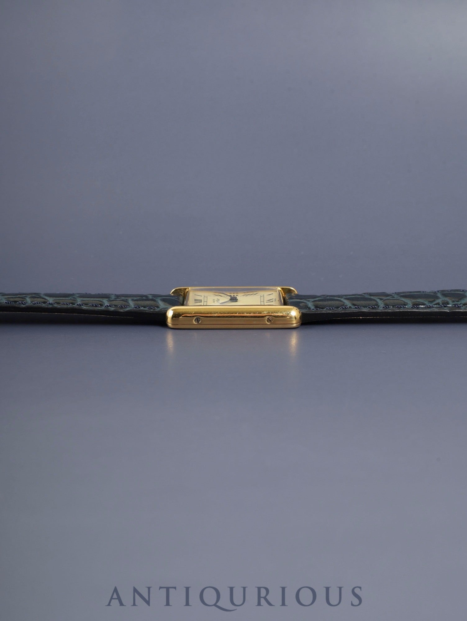 カルティエ マストタンク LM 590005 クォーツ Cal.90 SV925 革 純正ピンバックル（GP）アイボリーローマン文字盤（SWISS表記）オーバーホール済み 新品仕上げ済み