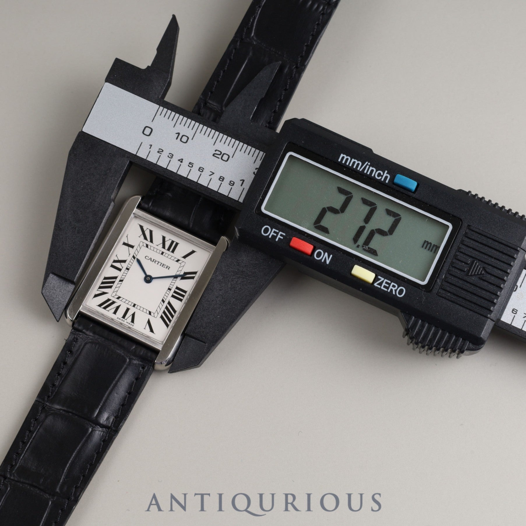 CARTIER TANK SOLO LM Quartz Cal.690 W108355 / 2715 SS Leather Genuine Buckle (SS) Silver Dial