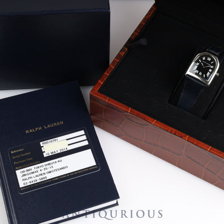 Ralph Lauren Stirrup Small Model R0010701 Quartz SS Leather Black Roman Box Warranty (2014)