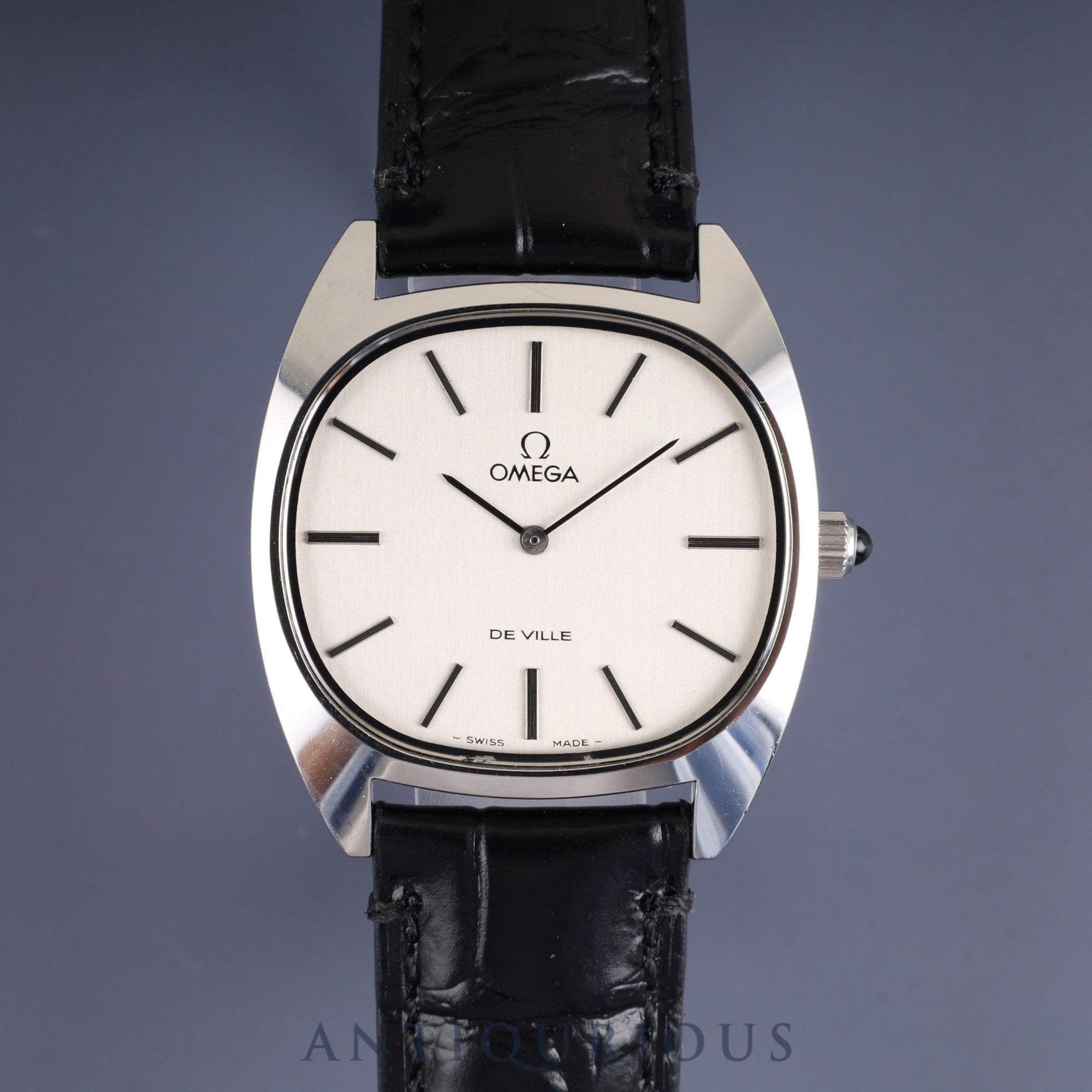 Omega De Ville 111.0132 Manual Winding Caliber 625 Stainless Steel Leather Strap with Genuine Stainless Steel Buckle, Silver Dial, Overhauled