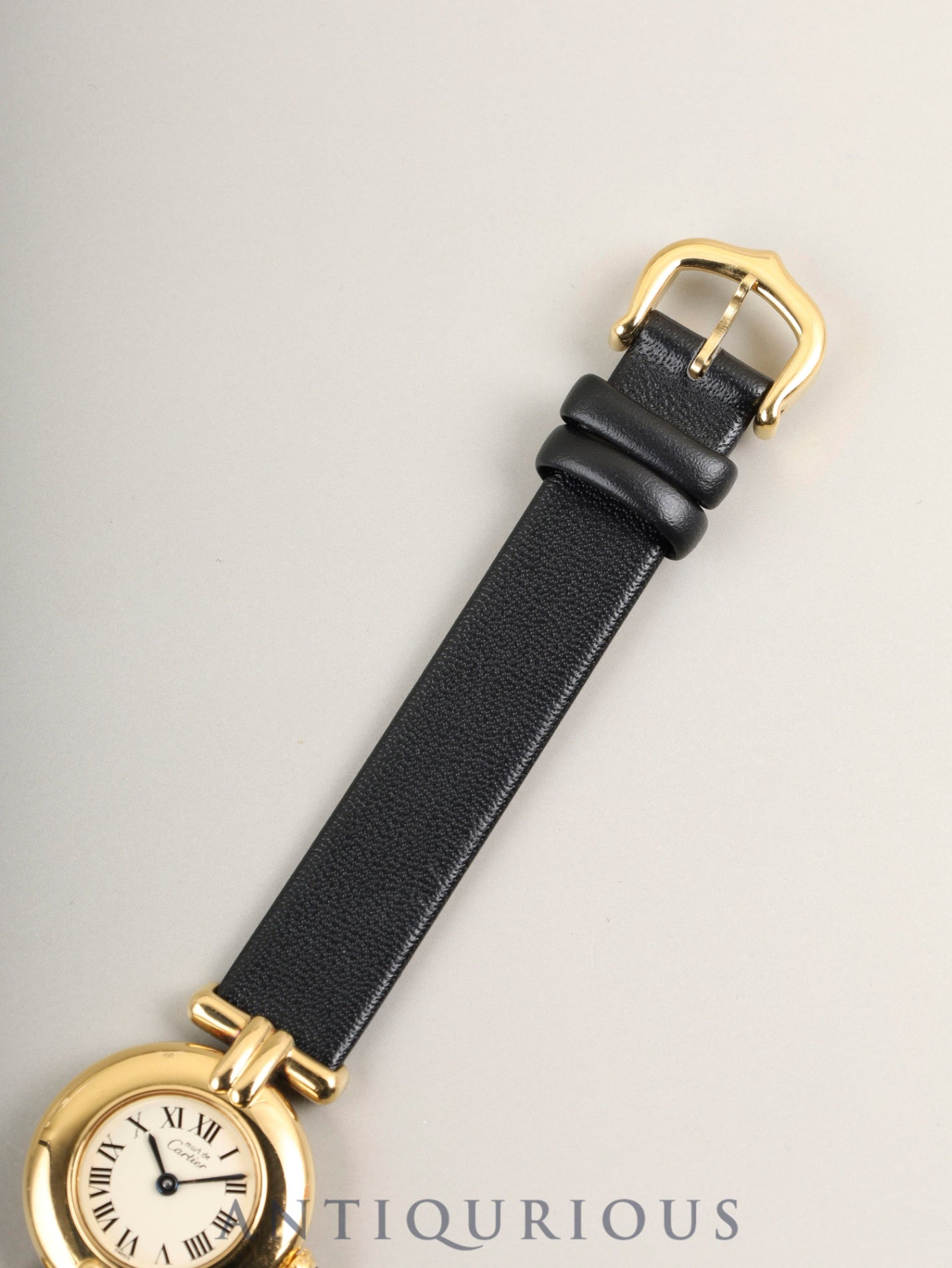 カルティエ マストコリゼ 590002 クォーツ Cal.90 SV925 革 純正ピンバックル（GP） アイボリーローマン文字盤 オーバーホール済み